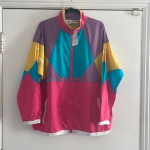 Funny Guy Creation Neon Retro Windbreaker Jacket | M unisex